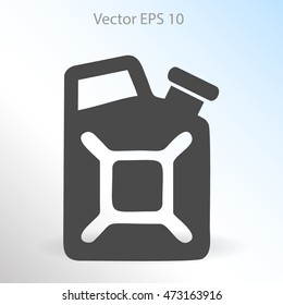 Flat jerrycan icon. Vector