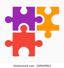 Flat jigsaw puzzle pixel perfect vector icon