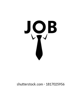 Flat job logo with tie in letter O