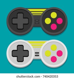 Flat joystick icon set vector