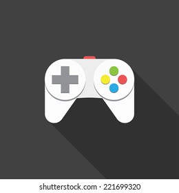 Flat joystick icon vector