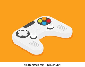 Flat joystick isometric vector isolated on color background