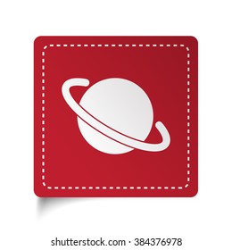 Flat Jupiter Icon icon on red sticker