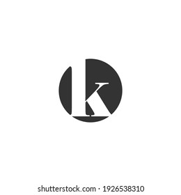 flat k letter logo inside circle
