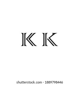 Flachlogo für K-Buchstaben mit Streifen