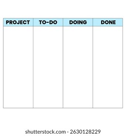 Flat Kanban Board Set – Project Management UI with Sticky Notes and Columns