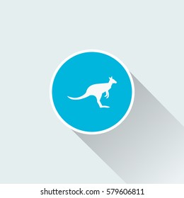 flat Kangaroo Icon. animal sign
