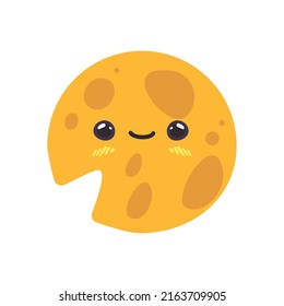 flat kawaii cookie design over white
