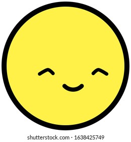 Flat kawaii emoji face. Cute funny cartoon character. Simple line art expressions web icon. Emoticon sticker. Vector graphic illustration.
