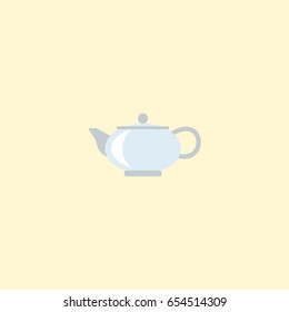 Flat Kettle Element. Vector Illustration Of Flat Teapot Isolated On Clean Background. Can Be Used As Kettle, Teapot And Pot Symbols.