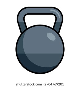 Ícone de kettlebell plano para exercícios de força, materiais de ginástica, aplicativos de treinamento e planos de fitness.