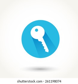 Flat key icon. Vector