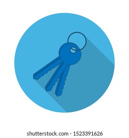 flat key icon.Vector illustration in a simple style with a falling shadow. 10 eps.