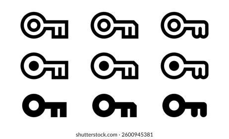 Flat key lock icons, security and privacy and password vector icon illustration set