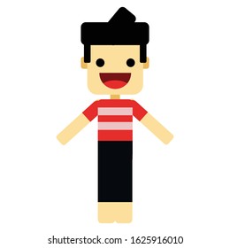 flat kid cartoon character for animation with all body parts can be splitted