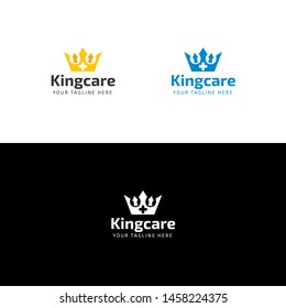 Flat King Care Logo Design