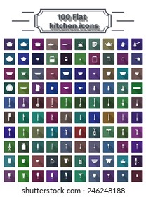 Flat kitchen icons