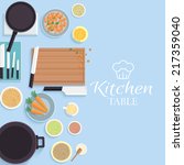 flat kitchen table for cooking in house vector illustration design concept