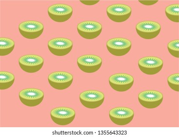 Flat kiwi isometric pattern - Vector