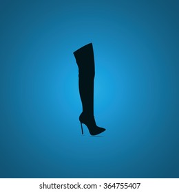 Flat knee-high boot icon.