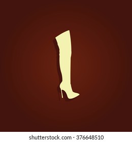 Flat knee-high boot icon.