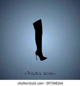Flat knee-high boot icon.