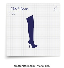 Flat knee-high boot icon.