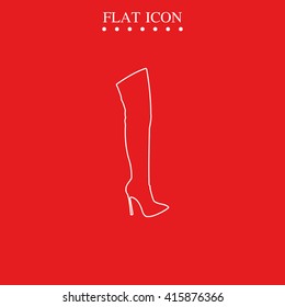 Flat knee-high boot icon.