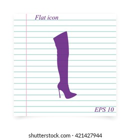 Flat knee-high boot icon.