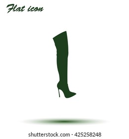 Flat knee-high boot icon.