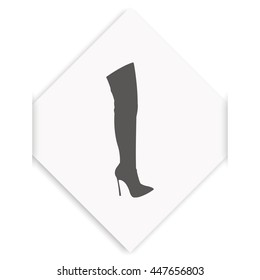 Flat knee-high boot icon.