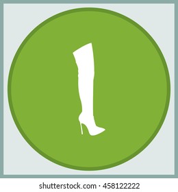 Flat knee-high boot icon.