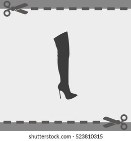 Flat knee-high boot icon.