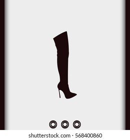 Flat knee-high boot icon.