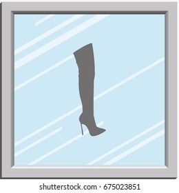 Flat knee-high boot icon.