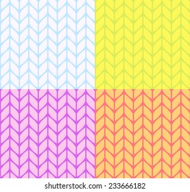 Flat knitting seamless pattern, vintage cute vector 
