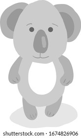 Flat koala, illustration, vector on white background.