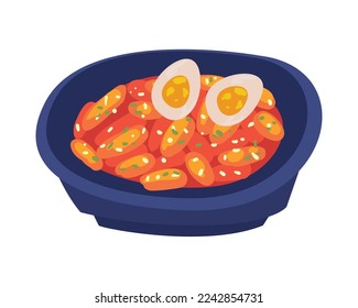 plato kimchi coreano plano sobre blanco