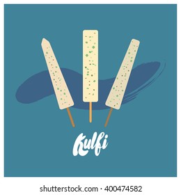 Flat Kulfi Ice Cream Vector Design
