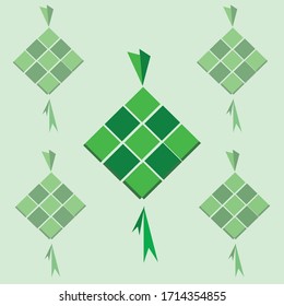 flat kupat vector design from Indonesia on Eid al-Fitr