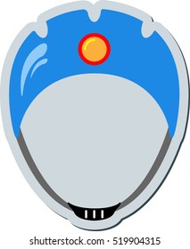 Flat label with climbing helmet