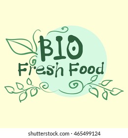 Flat label collection of 100% organic product and premium quality natural food badge elements. Isolated on white background. Flat design style modern concept. Vector illustration