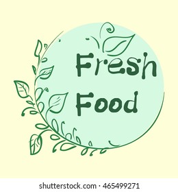 Flat label collection of 100% organic product and premium quality natural food badge elements. Isolated on white background. Flat design style modern concept. Vector illustration