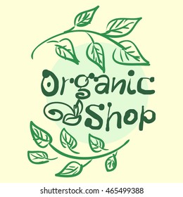Flat label collection of 100% organic product and premium quality natural food badge elements. Isolated on white background. Flat design style modern concept. Vector illustration