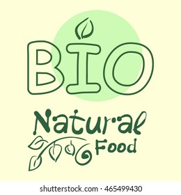 Flat label collection of 100% organic product and premium quality natural food badge elements. Isolated on white background. Flat design style modern concept. Vector illustration
