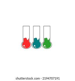 Ilustración vectorial de vidrio de laboratorio plano