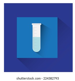 flat Laboratory test tube icon