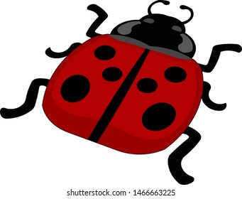 Flat ladybug, illustration, vector on white background.