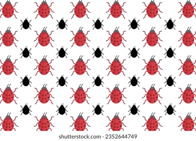 Flat Ladybug Insect Pattern Background, can be used for business designs, presentation designs or any suitable designs.