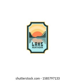 Flat Lake Logo Design Vector